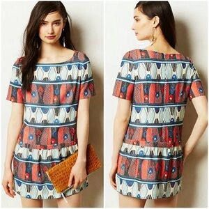 Paul & Joe Sister Guadalupe Dress Short Sleeve Mini Printed Geometric Dress, S